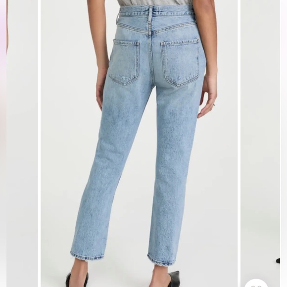 AGOLDE Riley Ripped Super High Waist Crop Straight Leg Jeans size 28 - Picture 2 of 5